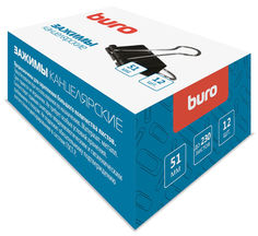 Зажимы Buro 065000601 сталь 51мм черный (упак.:12шт) картонная коробка