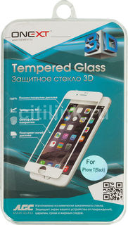 Защитное стекло для экрана ONEXT 3D для Apple iPhone 7, 1 шт, черный [41159]