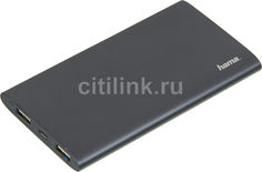 Внешний аккумулятор HAMA Premium Alu, 8000мAч, черный [00173735]