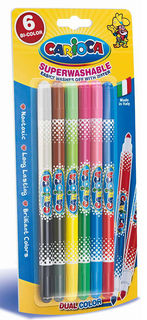 Фломастеры Carioca BI-COLOR 42269 двухсторонний 12цв. (6шт.)
