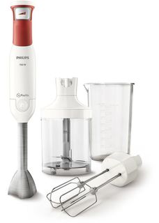 Блендер PHILIPS HR2645/40, погружной, белый/красный
