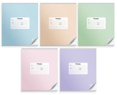 Тетрадь Silwerhof 721482-21 18л. лин. A5 Монохром 5диз. мел.карт. скрепка