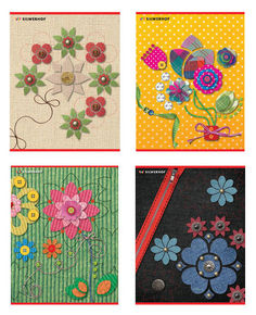 Тетрадь Silwerhof 811401-55 48л. клет. A5 Textile patterns 4диз. мел.карт. конгрев скрепка