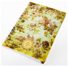 Тетрадь Silwerhof 812013-95 120л. клет. 167x231мм Винтаж-2 1диз. картон сплош.уф.лак гребень