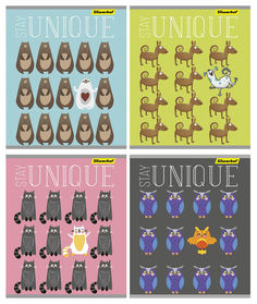 Тетрадь Silwerhof 811496-55 40л. клет. A5 Вырази себя! 4диз. картон вод.лак скрепка