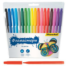 Фломастеры Silwerhof 877064-18 Бабочки 7.8мм 141мм (толщина линии 1мм) Невентилируемый 18цв. пакет с
