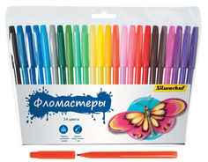 Фломастеры Silwerhof 877064-24 Бабочки 7.8мм 141мм (толщина линии 1мм) Невентилируемый 24цв. пакет с