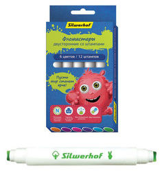 Фломастеры Silwerhof 867211-06 Джинсовая коллекция Вентилируемый двусторонние со штампами, с эффекто