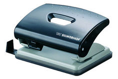 Дырокол Silwerhof PRIMER 391034-01 макс.:16лист. пластик черный отв.:2 с линейкой