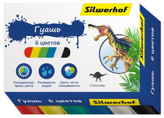 Гуашь Silwerhof 962077-06 Динозавры 6цв. бан. 15мл. картон.кор.