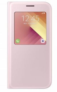 Чехол (флип-кейс) SAMSUNG S View Standing Cover, для Samsung Galaxy A5 (2017), розовый [ef-ca520ppegru]