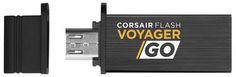 Флешка USB CORSAIR Voyager GO 128Гб, USB3.0, черный [cmfvg-128gb]