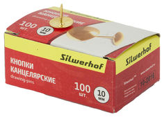 Кнопки Silwerhof 501011 металл d=10мм золотистый (упак.:100шт) картонная коробка