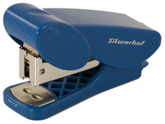 Степлер Silwerhof 401003-28 ELLIPSE N10 (12листов) встроенный антистеплер синий 50скоб пластик короб