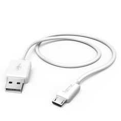 Кабель HAMA microUSB - USB 2.0, 1.4м, белый [00173628]