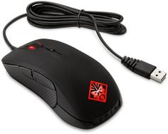 Мышь HP OMEN by HP with SteelSeries оптическая проводная USB, черный и рисунок [x7z96aa]