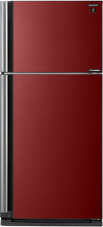 Холодильник SHARP SJ-XP59PGRD, двухкамерный, черное стекло