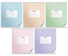 Тетрадь Silwerhof 721476-15 12л. клет. A5 Монохром 5диз. мел.карт. скрепка