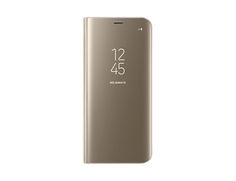 Чехол (флип-кейс) SAMSUNG Clear View Standing Cover, для Samsung Galaxy S8, золотистый [ef-zg950cfegru]