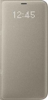 Чехол (флип-кейс) SAMSUNG LED View Cover, для Samsung Galaxy S8+, золотистый [ef-ng955pfegru]