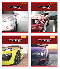 Тетрадь Silwerhof 811507-55 48л. клет. A5 Машины 4диз. картон вод.лак скрепка