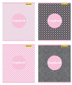 Тетрадь Silwerhof 811513-55 40л. клет. A5 Нежный орнамент 4диз. картон вод.лак скрепка