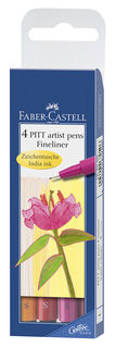 Набор ручек капиллярных Faber-Castell MANGA (167005) 4цв. теплые тона футляр