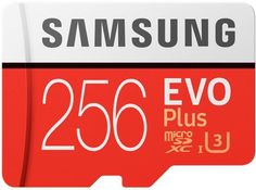 Карта памяти microSD UHS-I U3 SAMSUNG EVO PLUS 2 256 ГБ, 100 МБ/с, Class 10, MB-MC256GA/RU, 1 шт., переходник SD