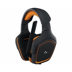 Наушники с микрофоном LOGITECH G231 Prodigy, 981-000627, накладные, черный / оранжевый