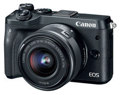 Фотоаппарат CANON EOS M6 kit ( 15-45 IS STM f/ 3.5-6.3), черный [1724c012]