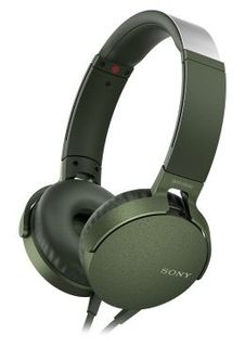 Наушники SONY MDR-XB550AP, накладные, зеленый, проводные