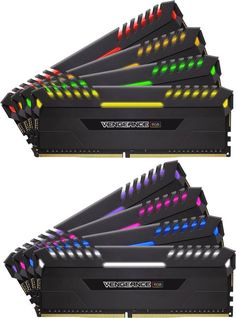Модуль памяти CORSAIR Vengeance RGB CMR64GX4M8A2666C16 DDR4 - 8x 8Гб 2666, DIMM, Ret