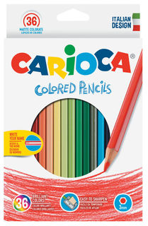 Карандаши цветные Carioca HEXAGONAL 41875 шестигран. 36цв. коробка/европод.