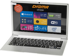 Ноутбук DIGMA CITI E301, 13.3&quot;, Intel Atom X5 Z8350 1.44ГГц, 4Гб, 32Гб SSD, Intel HD Graphics 400, Windows 10 Home, ES3008EW, серебристый