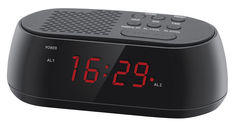 Радиобудильник HYUNDAI H-RCL210, красная подсветка, черный