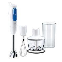 Блендер BRAUN MQ3035 SAUCE, погружной, белый/синий