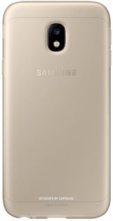 Чехол (клип-кейс) SAMSUNG Jelly Cover, для Samsung Galaxy J3 (2017), золотистый [ef-aj330tfegru]