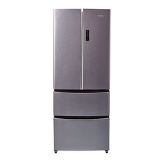 Холодильник CANDY CCMN 7182 IXS, трехкамерный, серебристый [34002115]