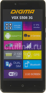 Смартфон DIGMA S508 3G VOX, черный