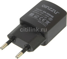 Сетевое зарядное устройство GINZZU GA-3004B, USB, microUSB, 1.2A, черный