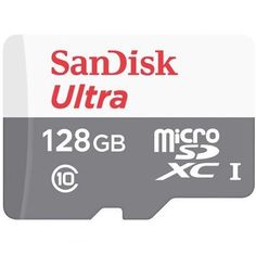 Карта памяти microSDXC UHS-I SANDISK Ultra 128 ГБ, 48 МБ/с, Class 10, SDSQUNB-128G-GN3MN, 1 шт.
