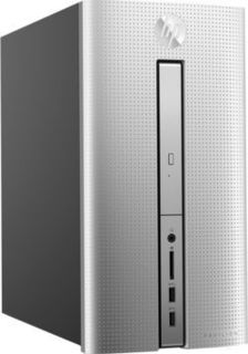 Компьютер HP Pavilion 570-p003ur, Intel Core i5 7400, DDR4 4Гб, 256Гб(SSD), Intel HD Graphics 630, DVD-RW, Free DOS 2.0, серебристый и черный [1zp77ea]