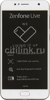 Смартфон ASUS Zenfone Live 16Gb, ZB553KL, золотистый