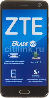 Смартфон ZTE Blade 64Gb, V8, черный