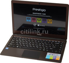 Ноутбук PRESTIGIO SmartBook 133S, 13.3&quot;, Intel Celeron N3350 1.1ГГц, 3Гб, 32Гб SSD, Intel HD Graphics 500, Windows 10 Professional, PSB133S01ZFP_DB_CIS, темно-коричневый