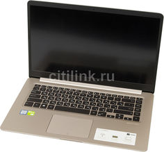 Ноутбук ASUS S510UN-BQ019T, 15.6&quot;, Intel Core i5 7200U 2.5ГГц, 8Гб, 1000Гб, 128Гб SSD, nVidia GeForce Mx150 - 2048 Мб, Windows 10, 90NB0GS1-M00420, золотистый