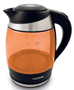 Чайник электрический STARWIND SKG2212, 2200Вт, оранжевый и черный