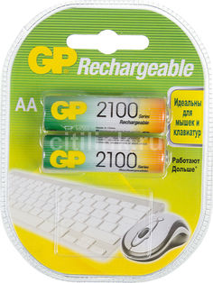Аккумулятор GP 210AAHC, 2 шт. AA, 2100мAч