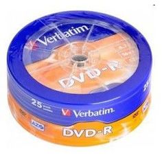 Оптический диск DVD-R VERBATIM 4.7Гб 16x, 25шт., cake box [43730]