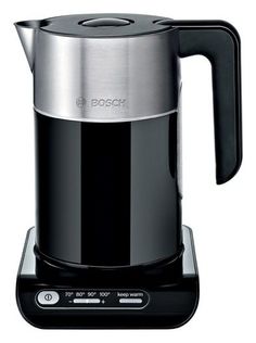 Чайник электрический BOSCH TWK8613P, 2400Вт, черный и серебристый